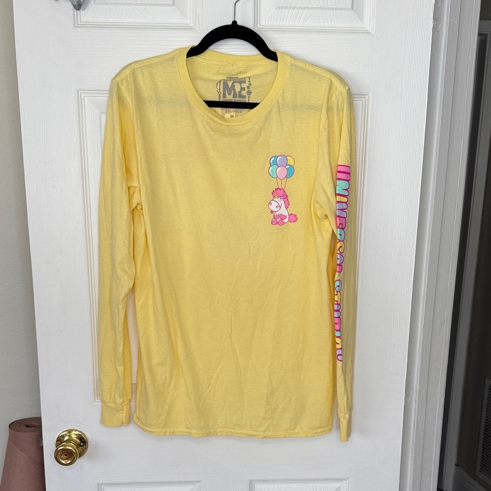 Universal Studio Yellow Long Sleeve Your Forever Fluffy Balloon Graphic Tee Sz M